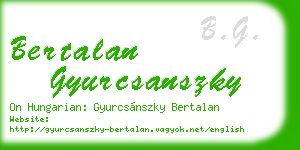 bertalan gyurcsanszky business card